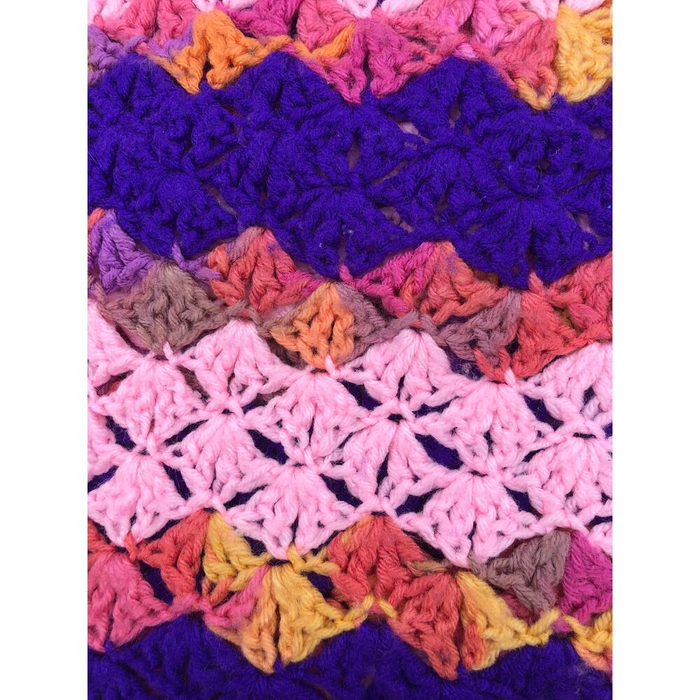 Handmade Crochet Afghan / Throw Blanket Vintage  size 54 X 78
